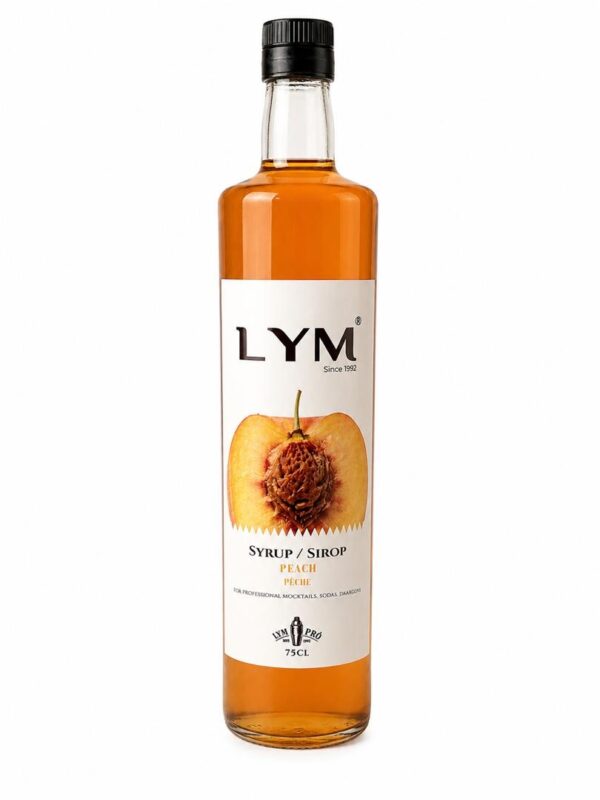 Sirop de pèche 75cl en verre/peach syrup