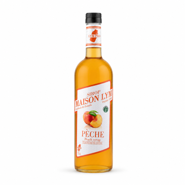 Sirop de pèche 75cl en verre/peach syrup