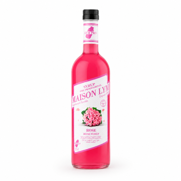 Sirop saveur Rose 75cl en verre/rose-flavored syrup
