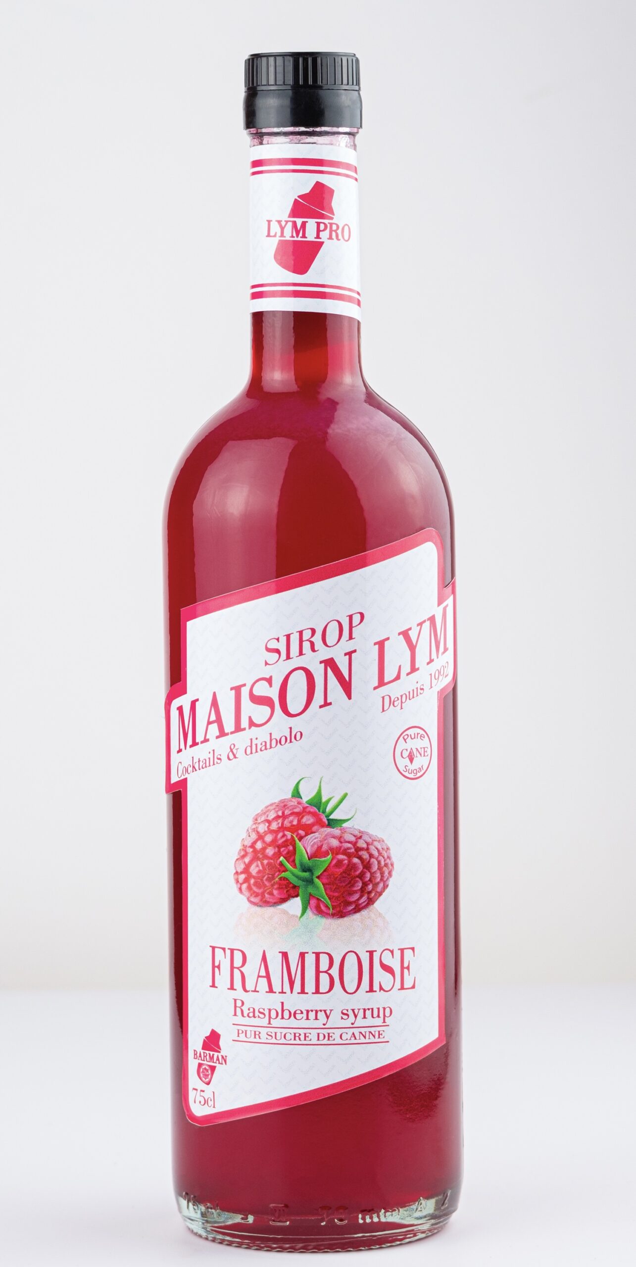 Sirop de framboise 75cl en verre/raspberry syrup